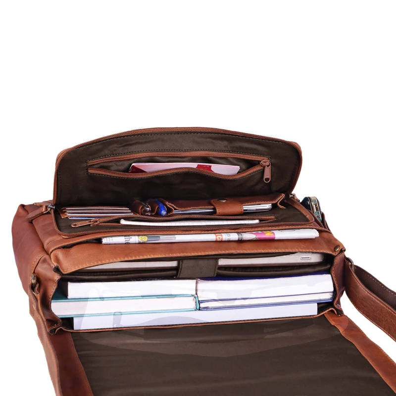 B-WARE "Marlon" Elegante Ledertasche Herren Business mit 15.6 Zoll Laptop-Fach