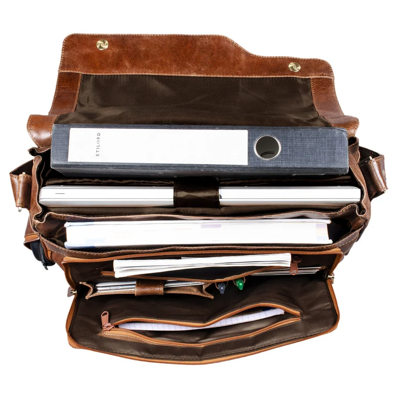 B-WARE "Marlon" Elegante Ledertasche Herren Business mit 15.6 Zoll Laptop-Fach