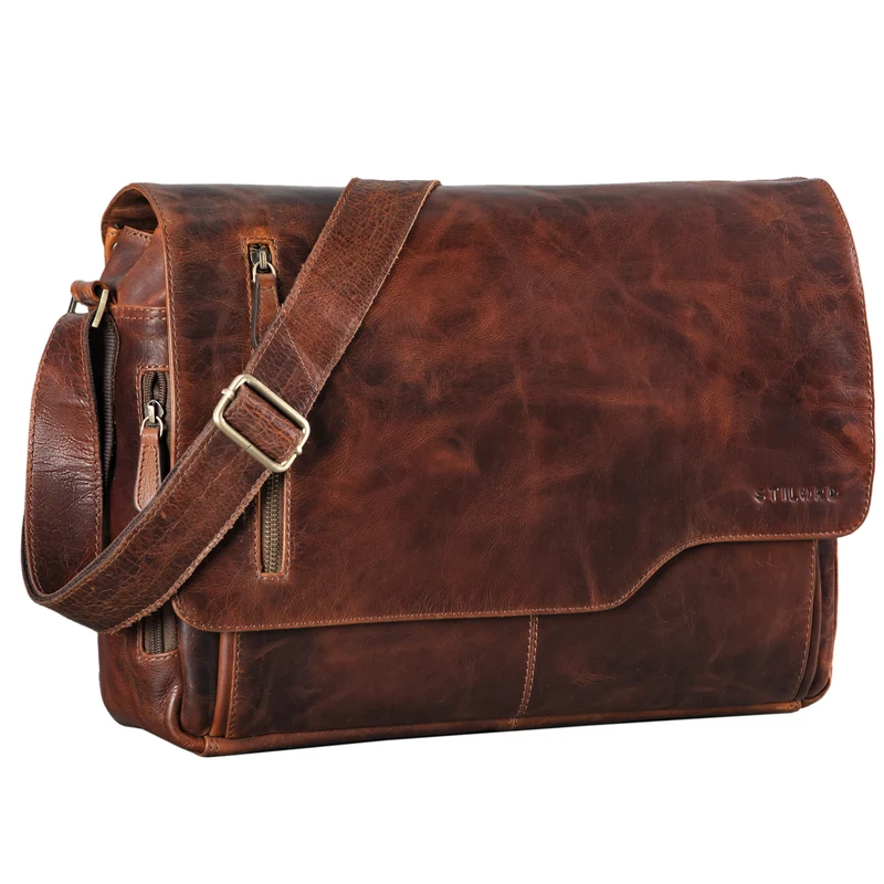 B-WARE "Marlon" Elegante Ledertasche Herren Business mit 15.6 Zoll Laptop-Fach
