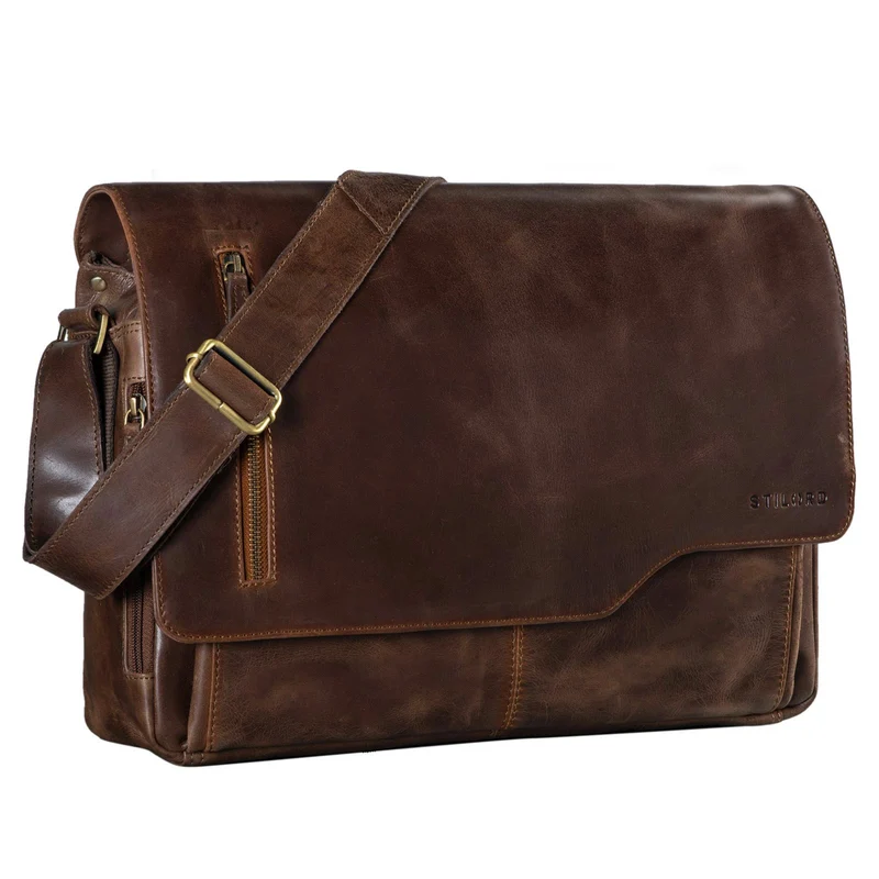B-WARE "Marlon" Elegante Ledertasche Herren Business mit 15.6 Zoll Laptop-Fach