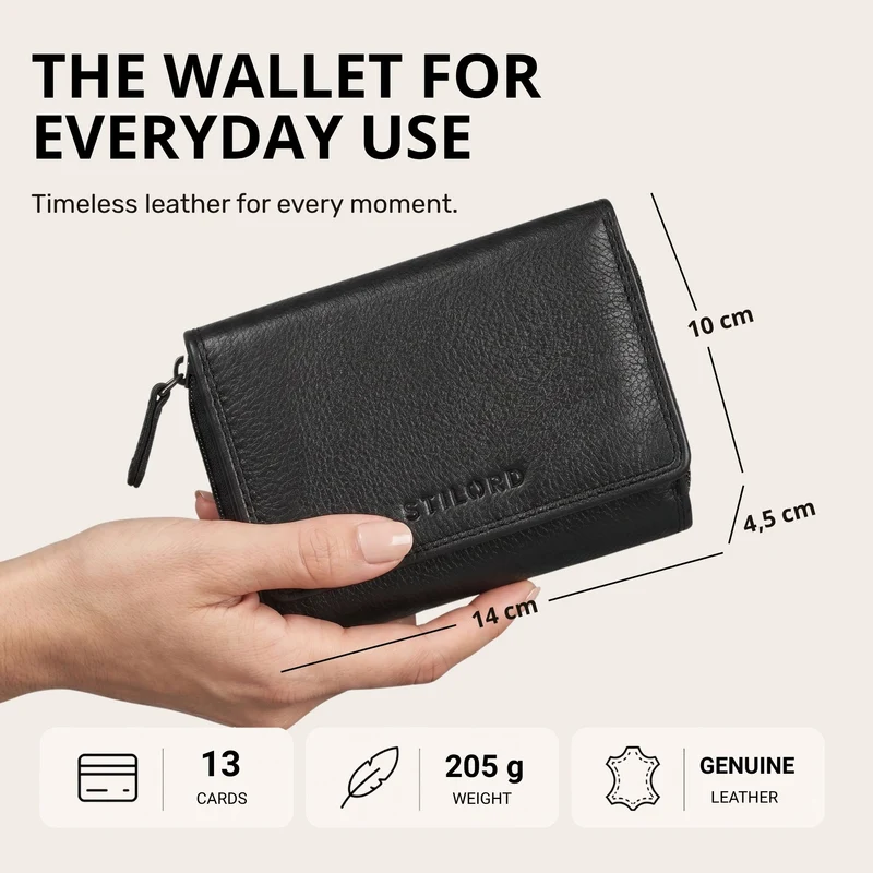 "Beverly" Vintage Leder Geldbörse Damen Mittelgroß mit RFID-Schutz