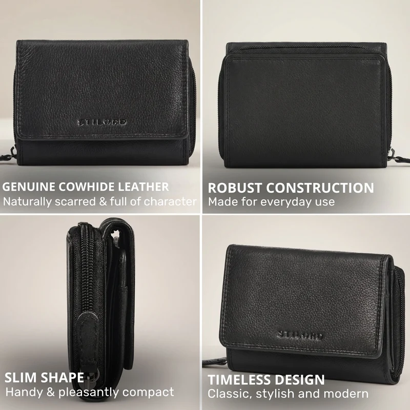"Beverly" Vintage Leder Geldbörse Damen Mittelgroß mit RFID-Schutz