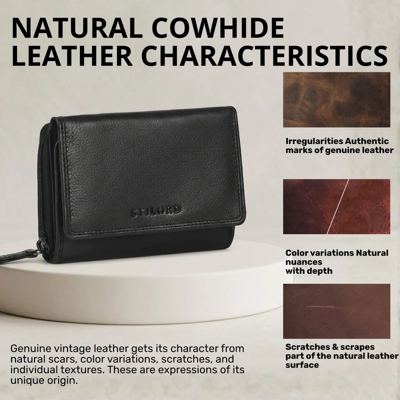 "Beverly" Vintage Leder Geldbörse Damen Mittelgroß mit RFID-Schutz
