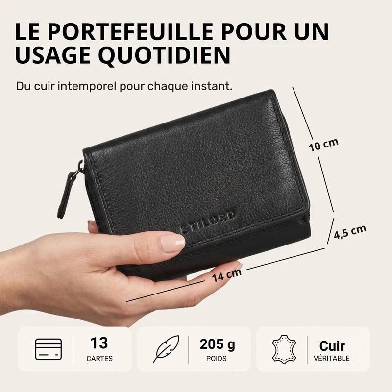 "Beverly" Vintage Leder Geldbörse Damen Mittelgroß mit RFID-Schutz
