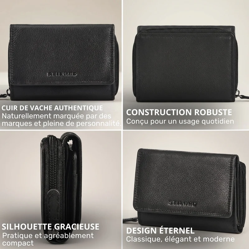"Beverly" Vintage Leder Geldbörse Damen Mittelgroß mit RFID-Schutz