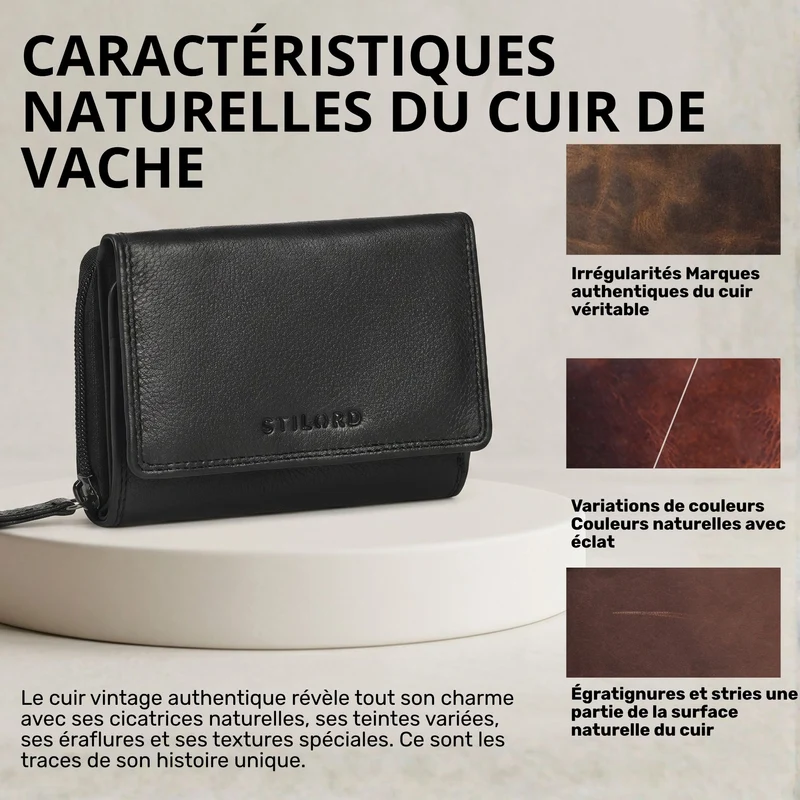 "Beverly" Vintage Leder Geldbörse Damen Mittelgroß mit RFID-Schutz
