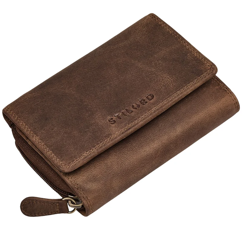 "Beverly" Vintage Leder Geldbörse Damen Mittelgroß mit RFID-Schutz
