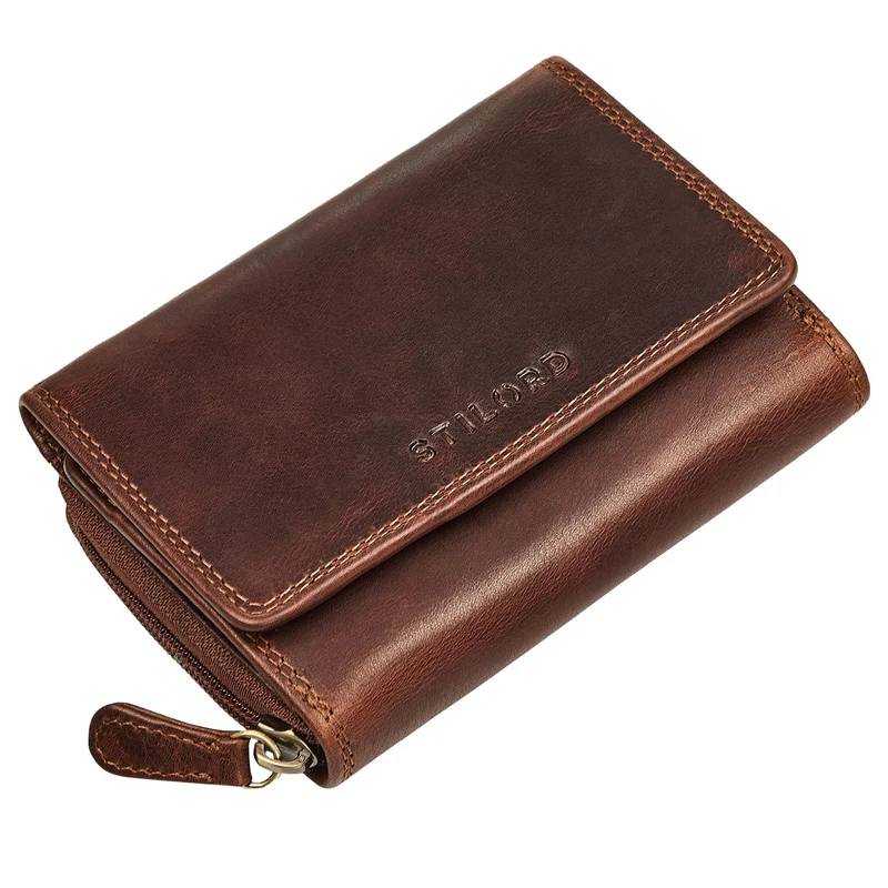 "Beverly" Vintage Leder Geldbörse Damen Mittelgroß mit RFID-Schutz