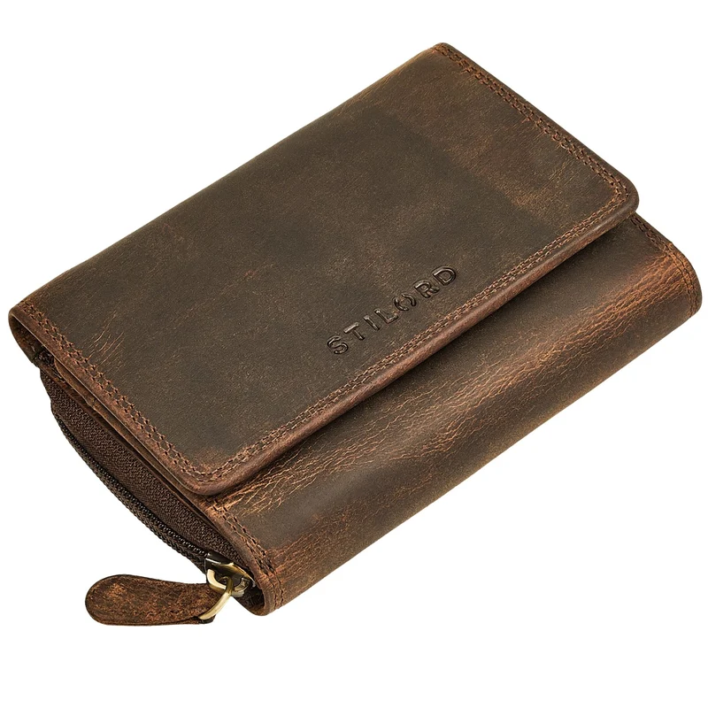 "Beverly" Vintage Leder Geldbörse Damen Mittelgroß mit RFID-Schutz
