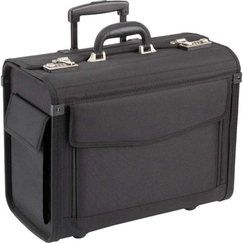 Dermata Pilotenkoffer auf Rollen aus Nylon 45 cm -Schwarz