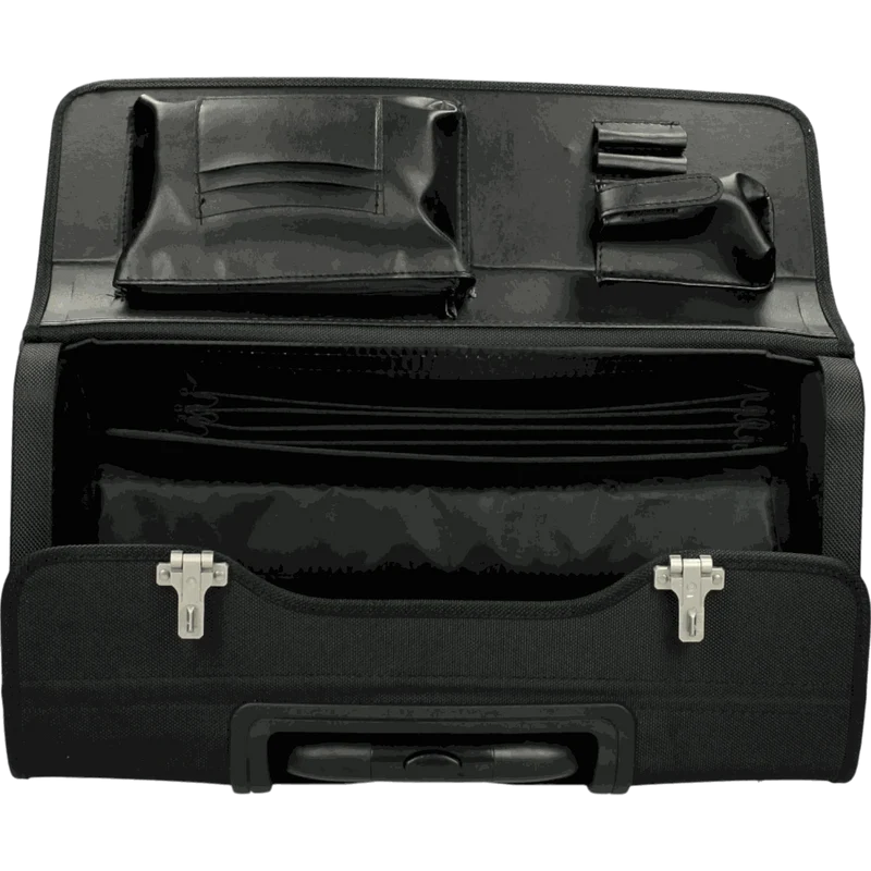 Dermata Pilotenkoffer auf Rollen aus Nylon 45 cm -Schwarz