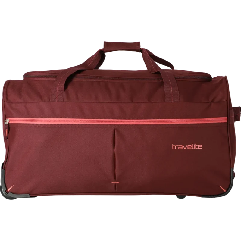 Travelite Basics Fast Reisetasche mit Rollen 65 cm -Bordeaux/Rosé