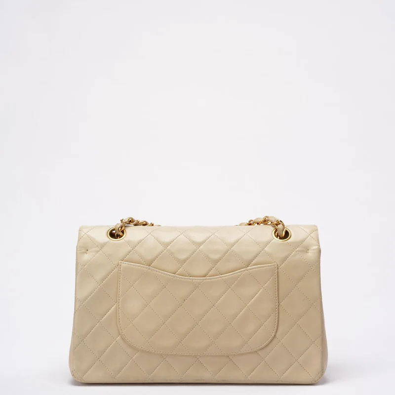 Chanel Beige Vintage Medium Classic Flap Lammleder 1996-1997
