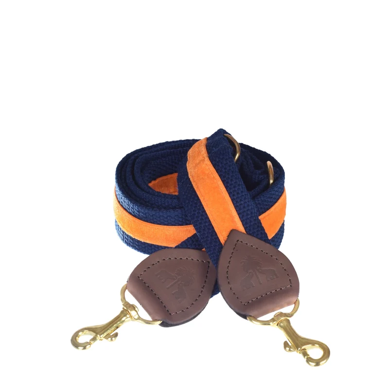Schulterriemen Navy & Orange Samt