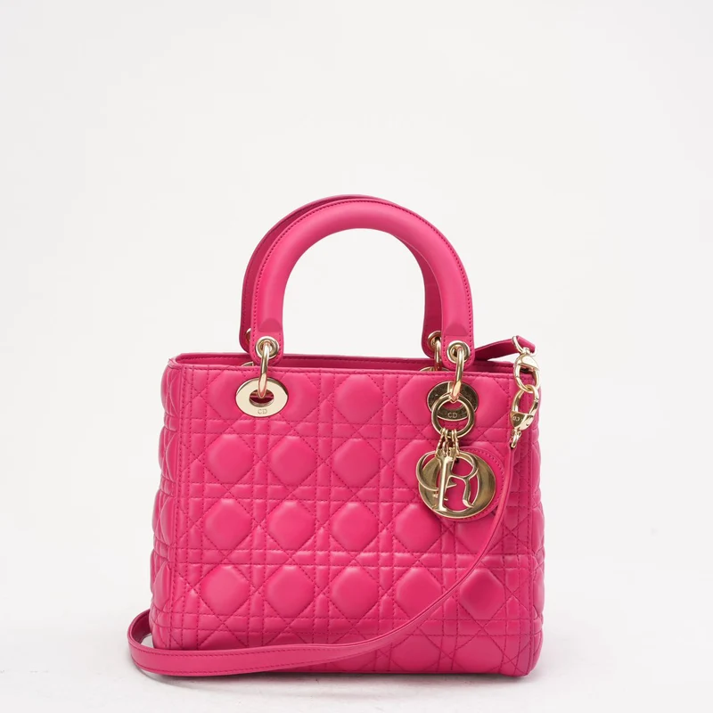 Christian Dior Pink Medium Lady Dior Tasche in Cannage 2013