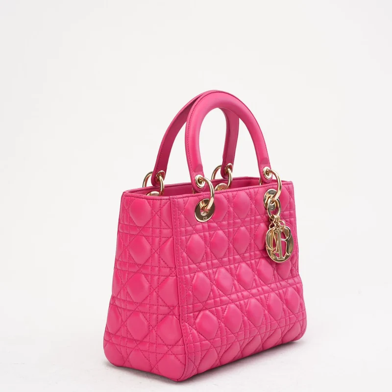Christian Dior Pink Medium Lady Dior Tasche in Cannage 2013