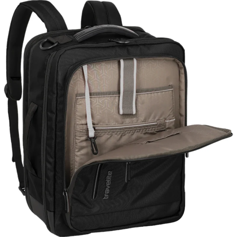 Travelite Crosslite Bordtasche mit Rucksackfunktion 43 cm -Schwarz