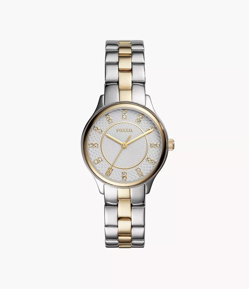 Fossil Damenuhr Modern Sophisticate Edelstahl Bicolor BQ1574