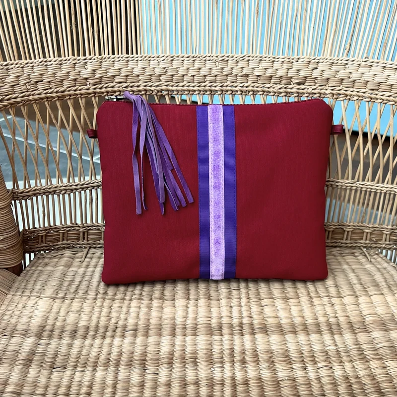 Clutch Bag Bordeaux & Lila