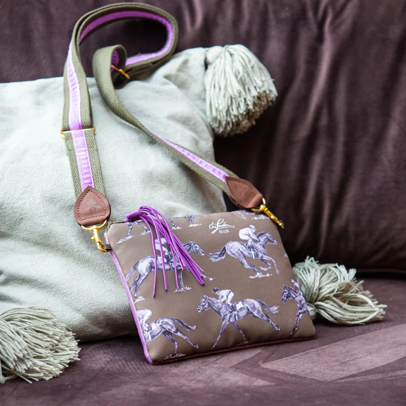 Clutch Bag PFERDESTÄRKEN Khaki & Lila