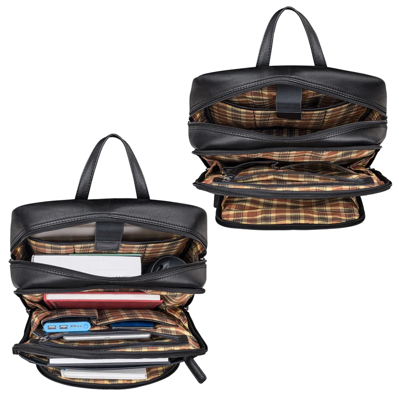 "Quinten" Stilvoller Leder Laptop Rucksack 16 Zoll für Herren & Damen