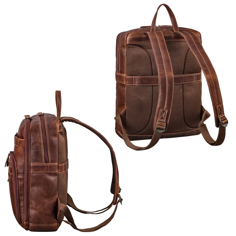 "Quinten" Stilvoller Leder Laptop Rucksack 16 Zoll für Herren & Damen