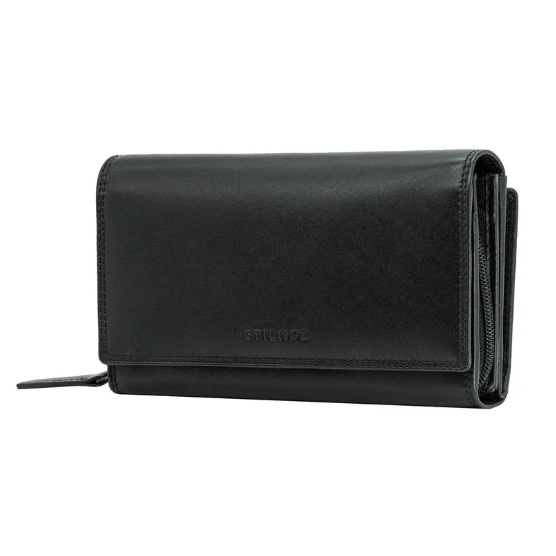 "Alissa" Elegante Geldbörse Damen Leder Groß 26 Kartenfächer RFID