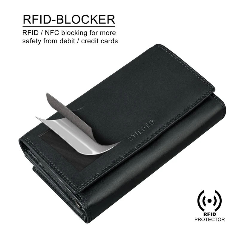 "Alissa" Elegante Geldbörse Damen Leder Groß 26 Kartenfächer RFID