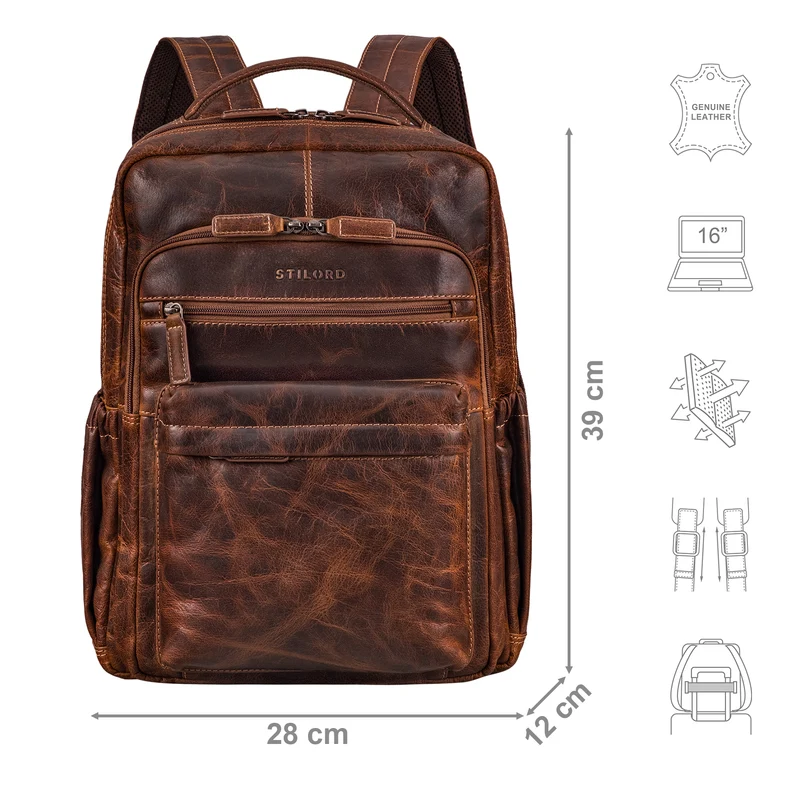 "Hiro" Laptoprucksack 16 Zoll für Herren & Damen - für Arbeit & Reisen