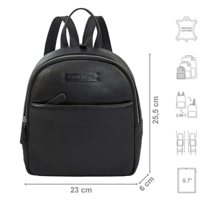 "Kiana" 2-in-1 Crossbody Rucksack Sling Bag Leder Damen klein