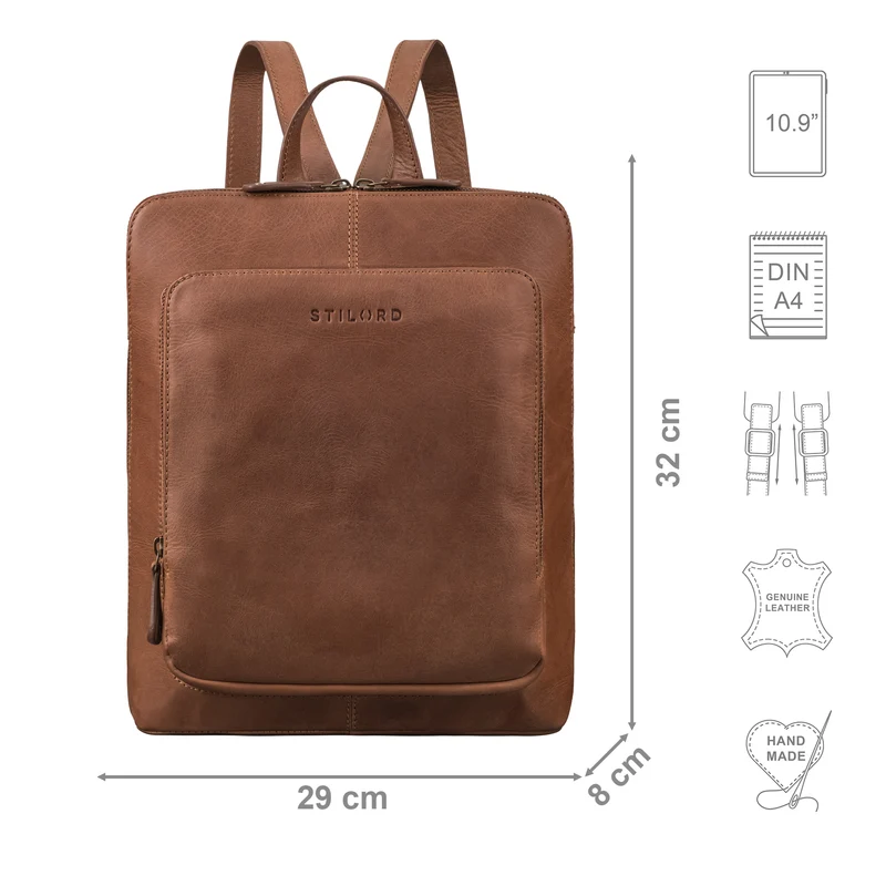 "Marla" Moderner Rucksack Leder Damen Klein 10,1 - 10,9 Zoll Tablet