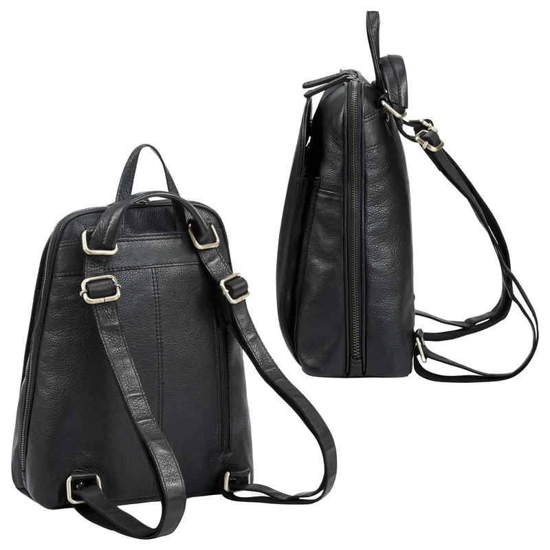 "Ophelia" 2-in-1 Rucksack-Tasche Echt Leder Damen 10,9 Zoll