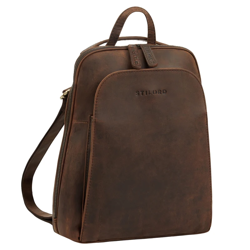 "Ophelia" 2-in-1 Rucksack-Tasche Echt Leder Damen 10,9 Zoll