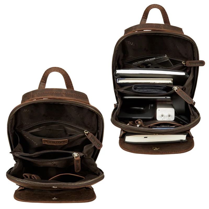 "Ophelia" 2-in-1 Rucksack-Tasche Echt Leder Damen 10,9 Zoll