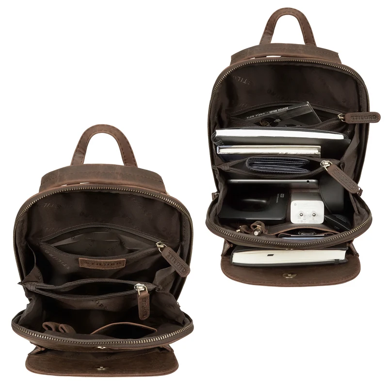 "Ophelia" 2-in-1 Rucksack-Tasche Echt Leder Damen 10,9 Zoll
