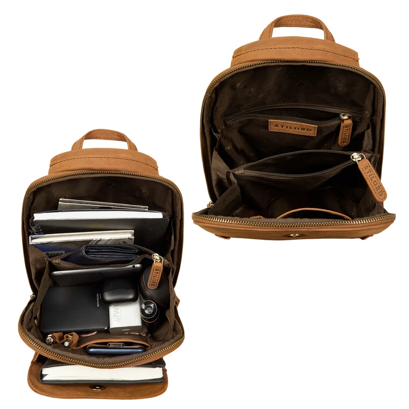 "Ophelia" 2-in-1 Rucksack-Tasche Echt Leder Damen 10,9 Zoll