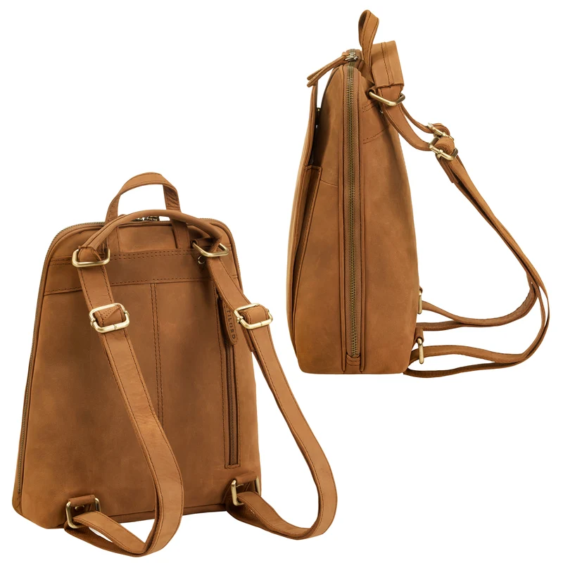 "Ophelia" 2-in-1 Rucksack-Tasche Echt Leder Damen 10,9 Zoll