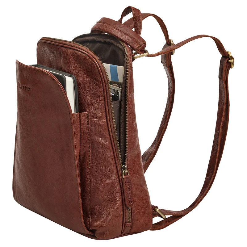 "Ophelia" 2-in-1 Rucksack-Tasche Echt Leder Damen 10,9 Zoll