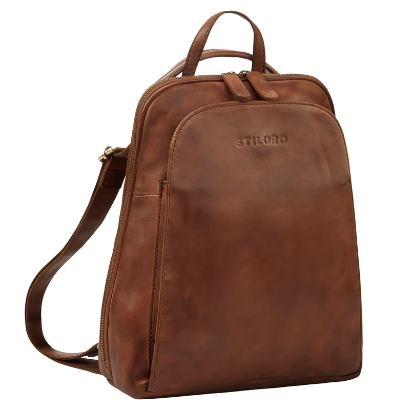 "Ophelia" 2-in-1 Rucksack-Tasche Echt Leder Damen 10,9 Zoll