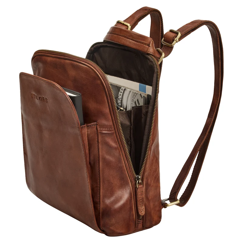 "Ophelia" 2-in-1 Rucksack-Tasche Echt Leder Damen 10,9 Zoll
