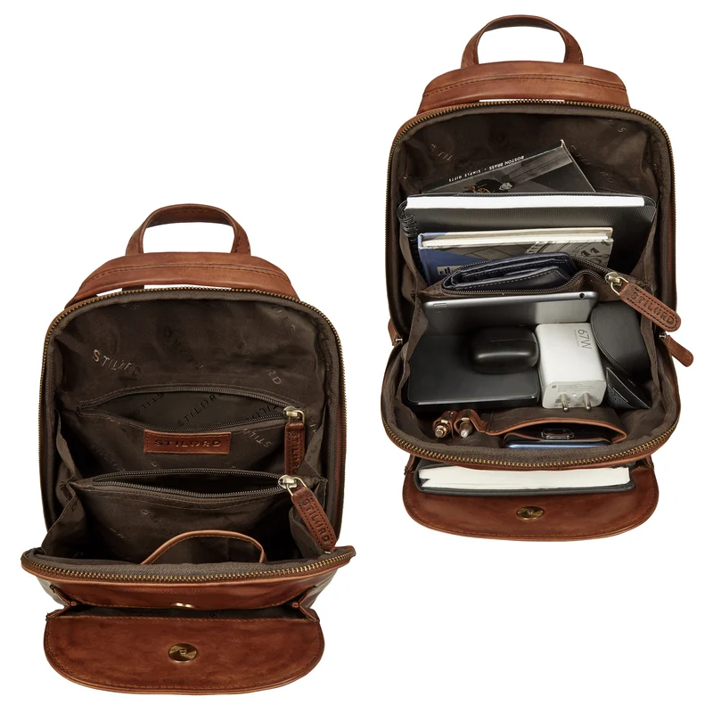 "Ophelia" 2-in-1 Rucksack-Tasche Echt Leder Damen 10,9 Zoll