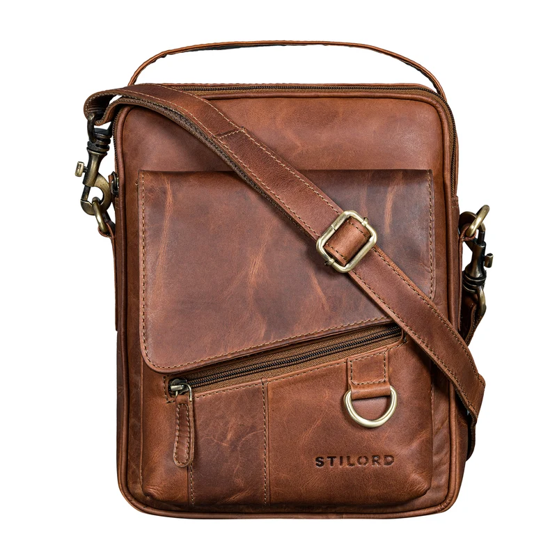 "Silvio" Moderne Ledertasche Herren Klein für Tablet 10,1 Zoll