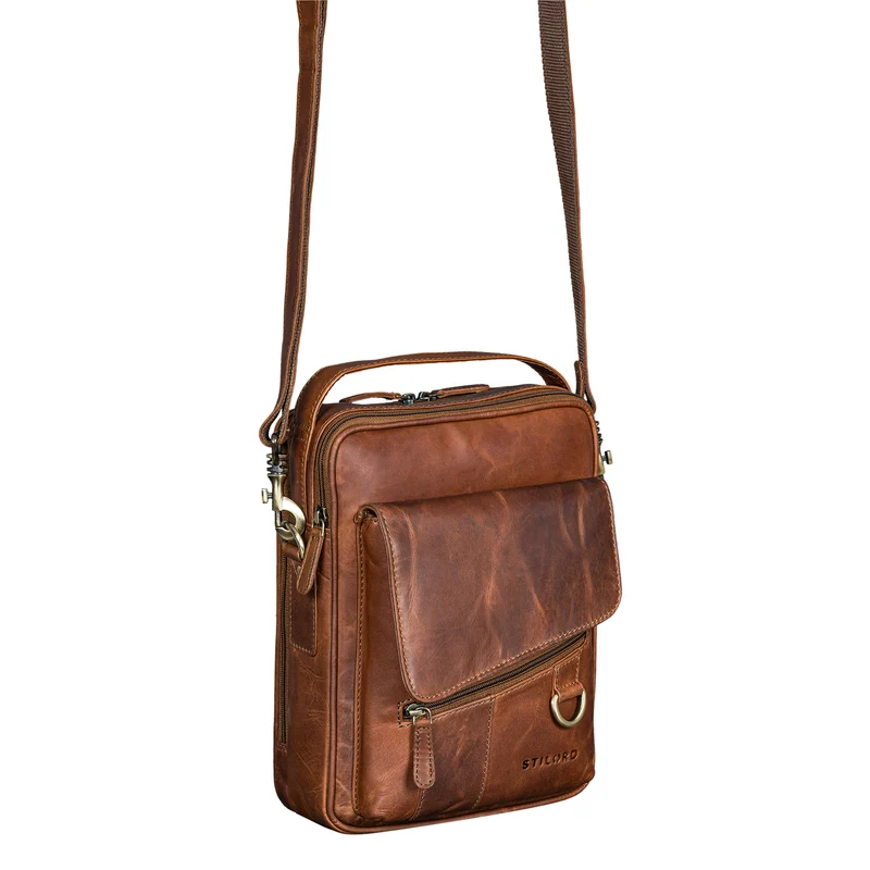 "Silvio" Moderne Ledertasche Herren Klein für Tablet 10,1 Zoll