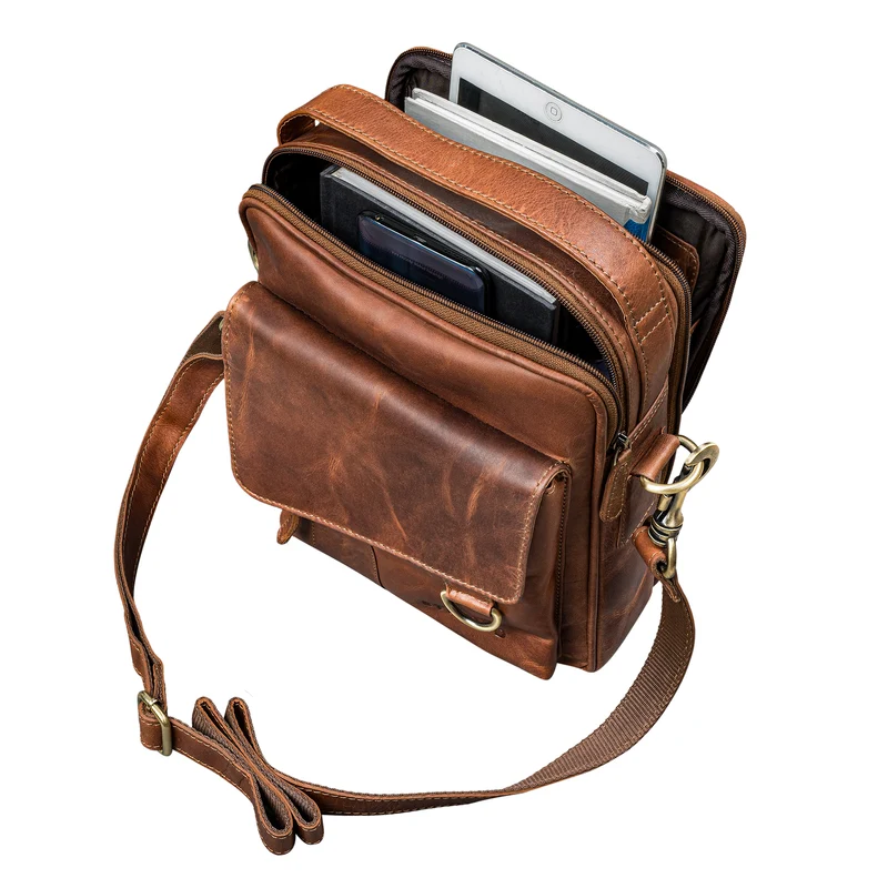 "Silvio" Moderne Ledertasche Herren Klein für Tablet 10,1 Zoll