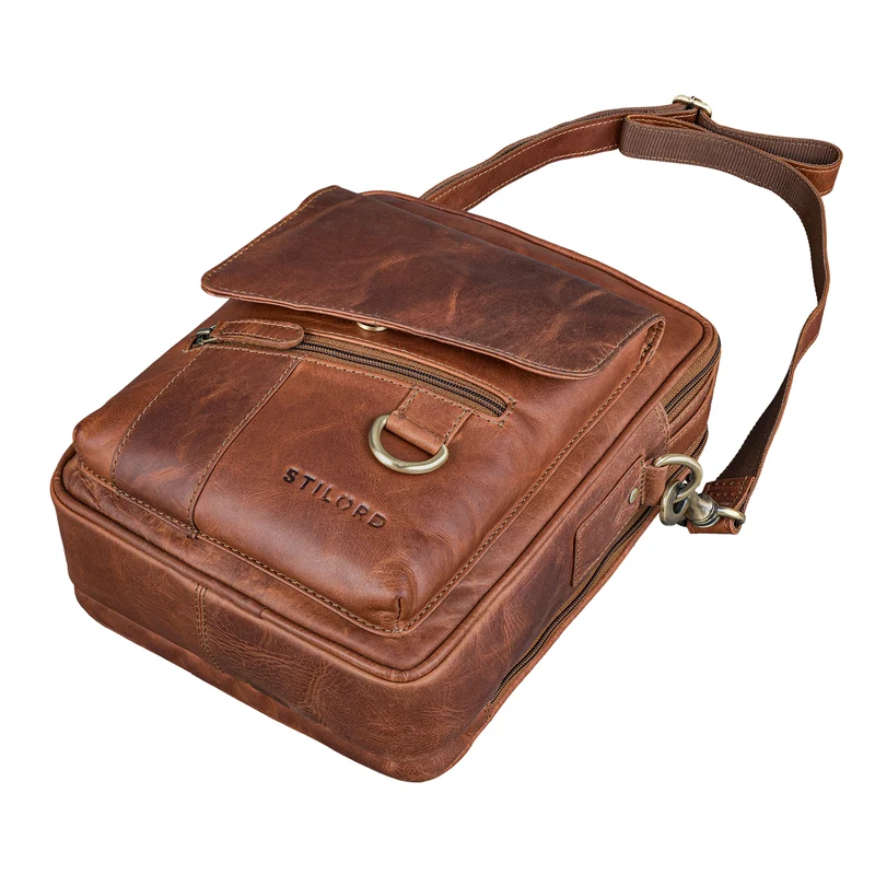 "Silvio" Moderne Ledertasche Herren Klein für Tablet 10,1 Zoll