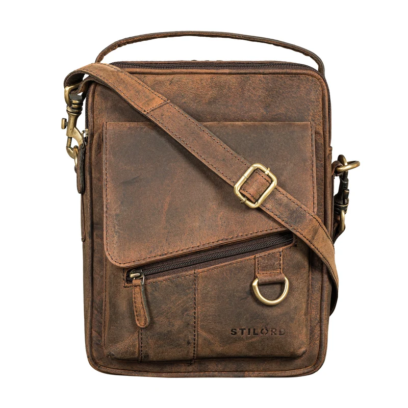 "Silvio" Moderne Ledertasche Herren Klein für Tablet 10,1 Zoll