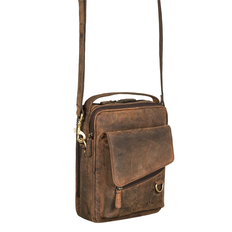 "Silvio" Moderne Ledertasche Herren Klein für Tablet 10,1 Zoll