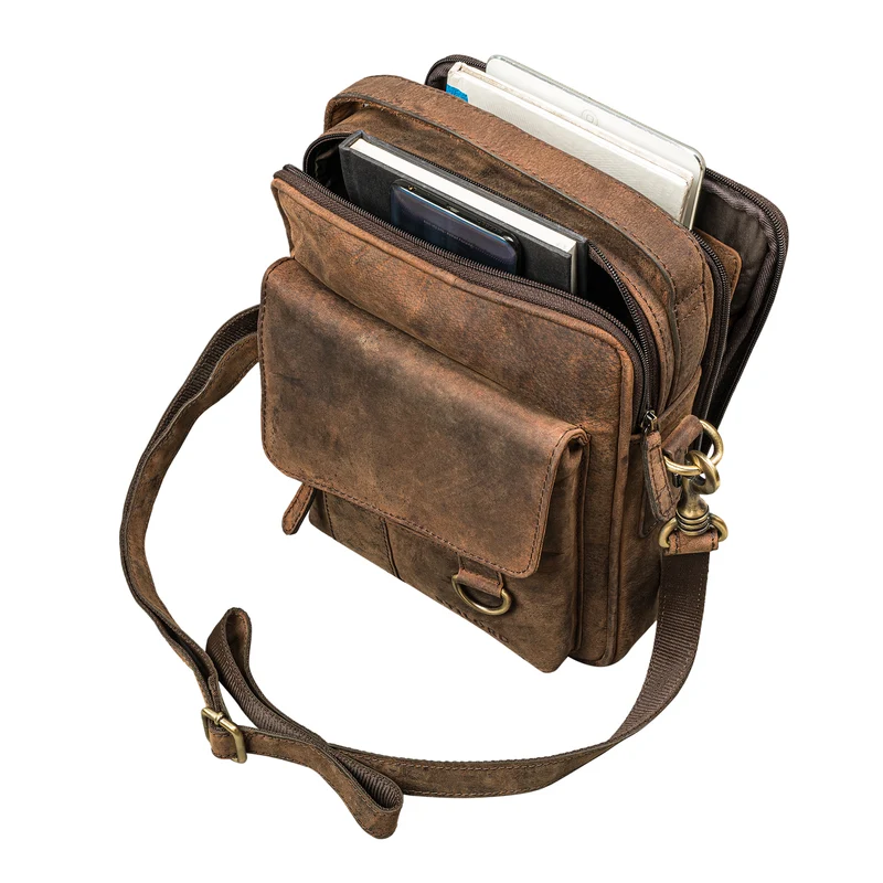 "Silvio" Moderne Ledertasche Herren Klein für Tablet 10,1 Zoll