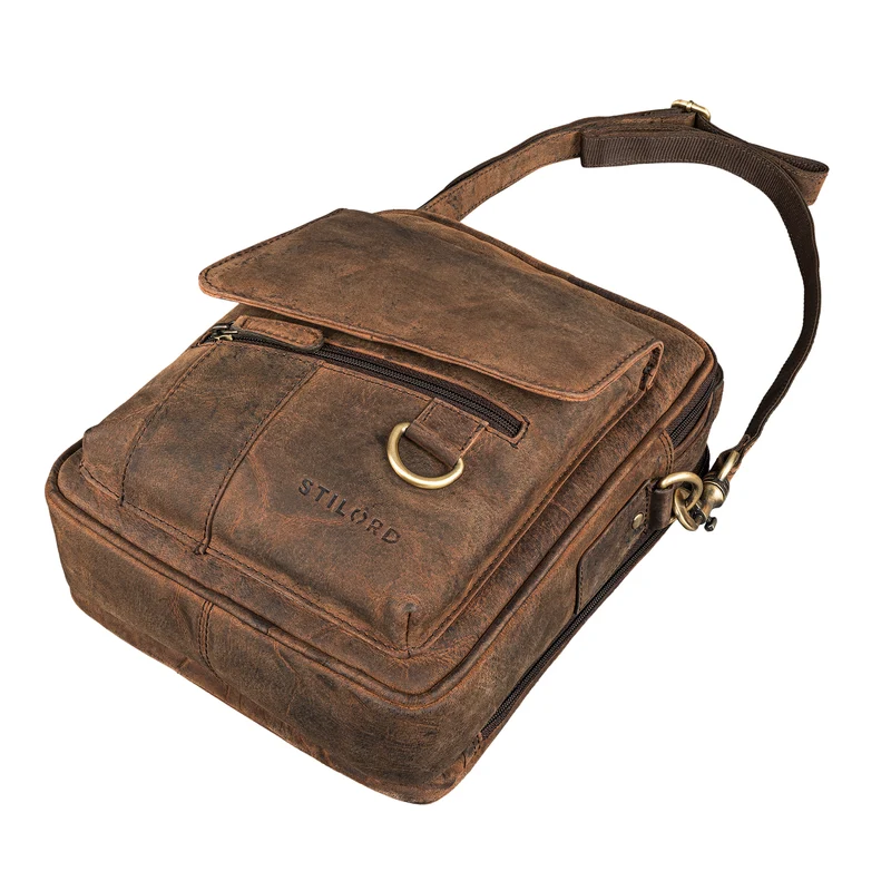 "Silvio" Moderne Ledertasche Herren Klein für Tablet 10,1 Zoll