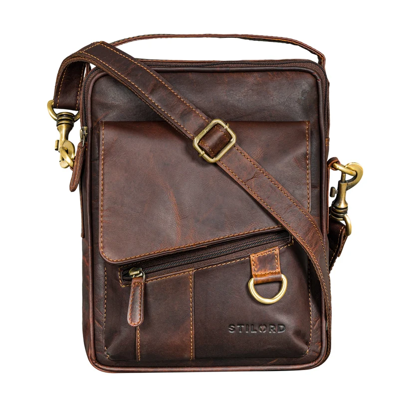"Silvio" Moderne Ledertasche Herren Klein für Tablet 10,1 Zoll